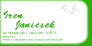 iren janicsek business card